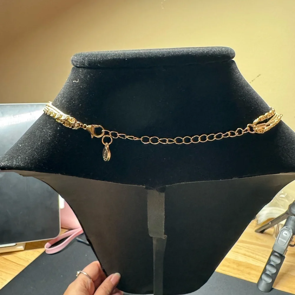 4 Strand Gold Tone Necklace - Picture 3 of 6